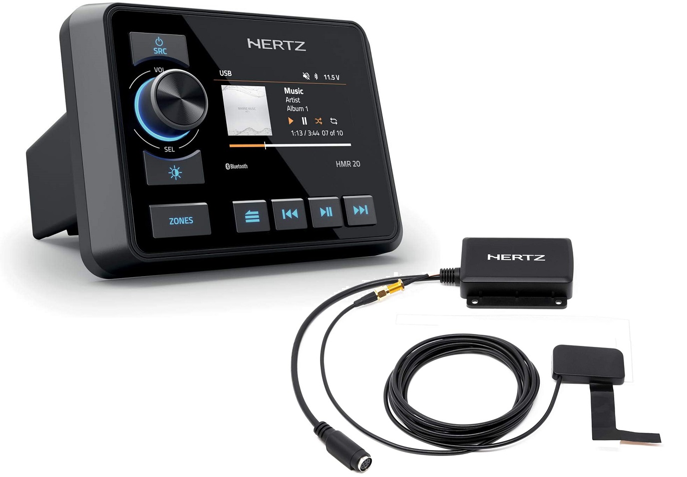 Hertz HMR 20 DAB+ DIGITAL MEDIA RECEIVER + HMB DAB+ Autoradio Boote